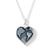 Black Lace on  Blue Silk Silver Heart Pendant Necklace for 8th Wedding Anniversary | Lily Gardner London