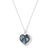 Black Lace on  Blue Silk Silver Heart Pendant Necklace for 8th Wedding Anniversary | Lily Gardner London