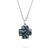  Black Lace on Blue Silk in Silver Cross Pendant for 8th Wedding Anniversary | Lily Gardner London