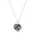 Black Lace on  Silver Heart Pendant Necklace for 8th Wedding Anniversary | Lily Gardner London