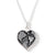 Black Lace on White Silk Silver Heart Pendant Necklace for 8th Wedding Anniversary | Lily Gardner London