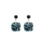 Blue Black Lace Cushion Square Earrings for 8th Wedding Anniversary | Lily Gardner London