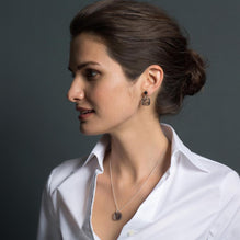 Square Lace Pendant on Chain As Worn  - Medium - Lily Gardner