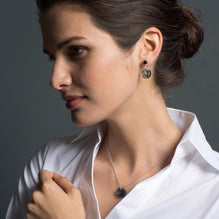 Round Lace Earrings for 8th Wedding Anniversary As Worn | Lily Gardner London