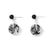 Onyx and Black Lace Round Perspex Earrings for 7th Wedding Anniversary | Lily Gardner London