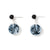  Onyx and Black Lace on Blue Round Earrings for 7th Wedding Anniversary | Lily Gardner London