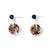 Onyx and Black Lace on Pink Round Earrings for 7th Wedding Anniversary | Lily Gardner London