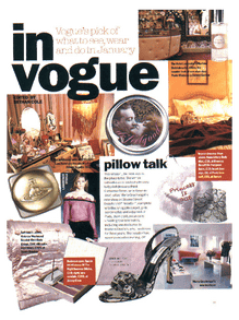 Vogue magazine page featuring 13th wedding anniversary lace jewellery