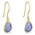 8th Wedding Anniversary Gold Tanzanite Drop Earrings