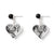 black lace in resin heart shaped earrings with onyx bead | Lily Gardner