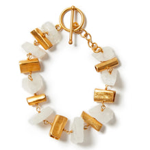 10th wedding anniversary raw Quartz and Gold Bracelet | Lily Gardner