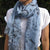 Blue Floral Cashmere Scarf As Worn | Lily Gardner  London