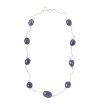 Tanzanite Stone & Silver Chain Necklace - Short - Lily Gardner